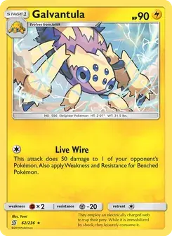 Galvantula 62/236 Unified Minds Pokémon card
