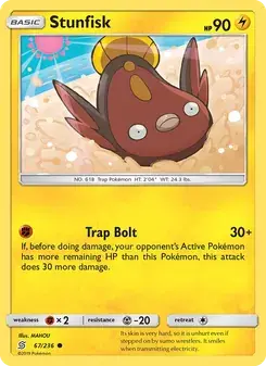 Stunfisk 67/236 Unified Minds Pokémon card