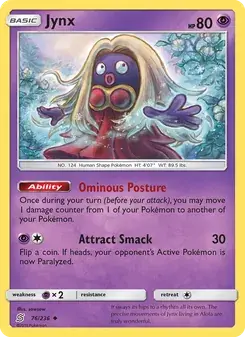 Jynx 76/236 Unified Minds Pokémon card