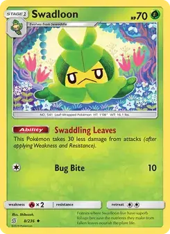 Swadloon 8/236 Unified Minds Pokémon card