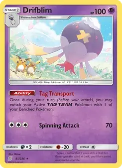 Drifblim 81/236 Unified Minds Pokémon card