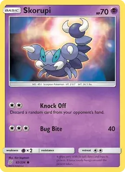 Skorupi 82/236 Unified Minds Pokémon card