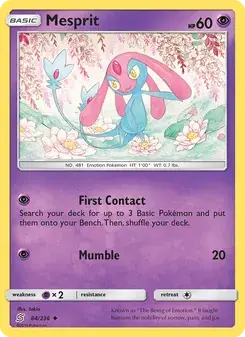 Mesprit 84/236 Unified Minds Pokémon card