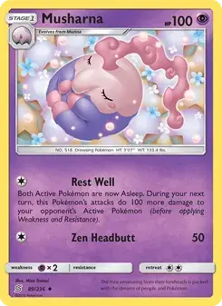Musharna 89/236 Unified Minds Pokémon card