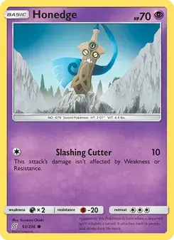 Honedge 93/236 Unified Minds Pokémon card