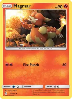 Magmar 10/68 Hidden Fates Pokémon card