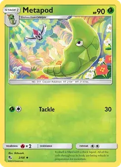 Metapod 2/68 Hidden Fates Pokémon card