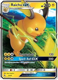 Raichu GX 20/68 Hidden Fates Pokémon card