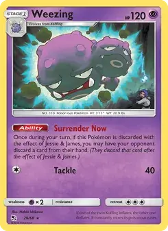 Weezing 29/68 Hidden Fates Pokémon card