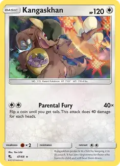 Kangaskhan 47/68 Hidden Fates Pokémon card