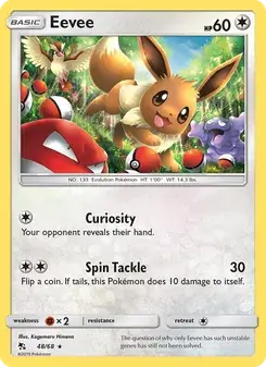 Eevee 48/68 Hidden Fates Pokémon card