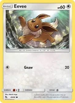 Eevee 49/68 Hidden Fates Pokémon card