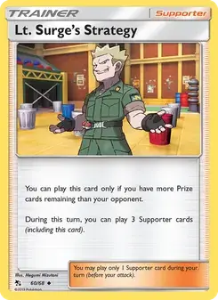 Lt. Surge’s Strategy 60/68 Hidden Fates Pokémon card
