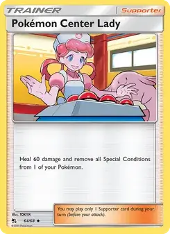 Pokémon Center Lady 64/68 Hidden Fates Pokémon card