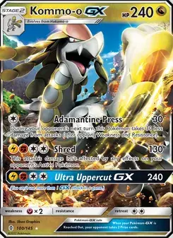 Kommo-o GX 100/145 Guardians Rising Pokémon card