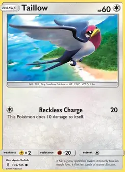 Taillow 103/145 Guardians Rising Pokémon card