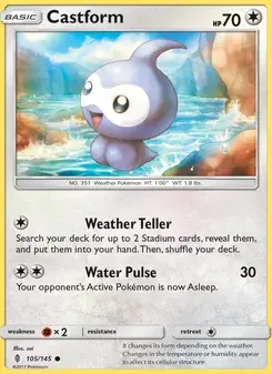 Castform 105/145 Guardians Rising Pokémon card
