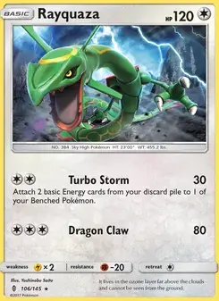 Rayquaza 106/145 Guardians Rising Pokémon card