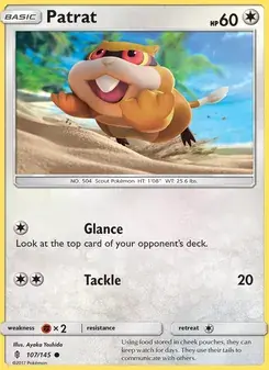 Patrat 107/145 Guardians Rising Pokémon card