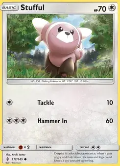 Stufful 112/145 Guardians Rising Pokémon card