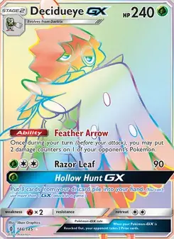 Decidueye GX 146/145 Guardians Rising Pokémon card