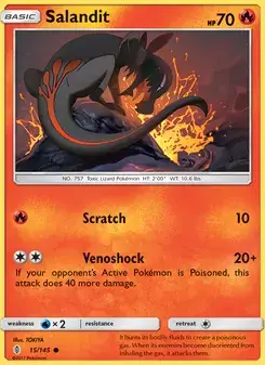 Salandit 15/145 Guardians Rising Pokémon card