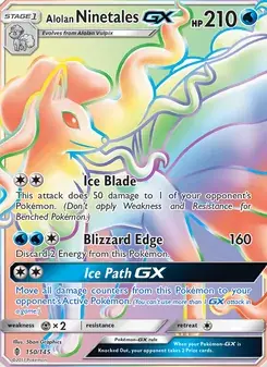 Alolan Ninetales GX 150/145 Guardians Rising Pokémon card