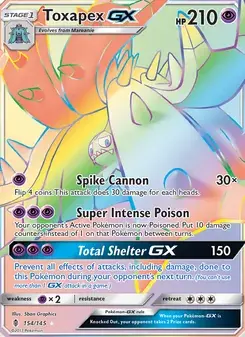 Toxapex GX 154/145 Guardians Rising Pokémon card