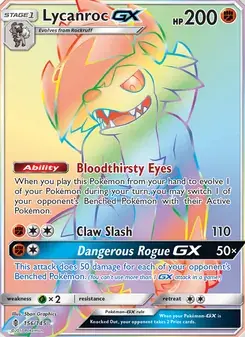 Lycanroc GX 156/145 Guardians Rising Pokémon card