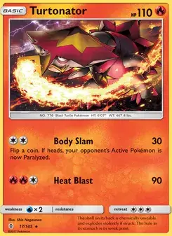 Turtonator 17/145 Guardians Rising Pokémon card