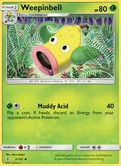 Weepinbell 2/145 Guardians Rising Pokémon card