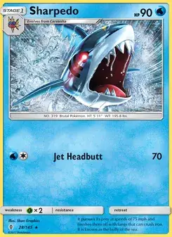 Sharpedo 28/145 Guardians Rising Pokémon card