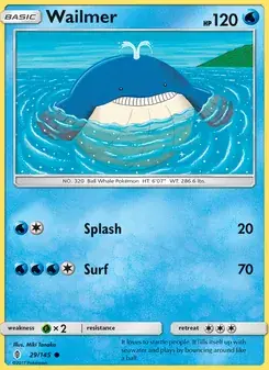 Wailmer 29/145 Guardians Rising Pokémon card