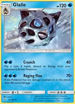 Glalie 32/145 Guardians Rising Pokémon card