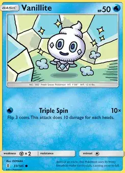 Vanillite 33/145 Guardians Rising Pokémon card