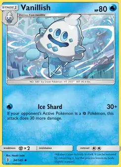 Vanillish 34/145 Guardians Rising Pokémon card