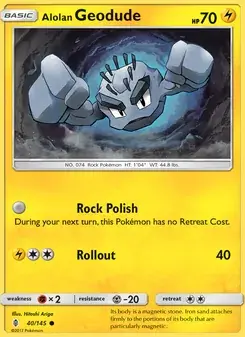 Alolan Geodude 40/145 Guardians Rising Pokémon card