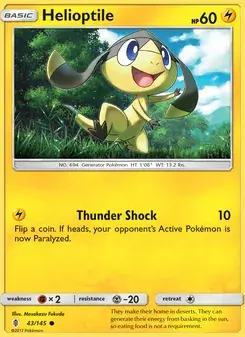 Helioptile 43/145 Guardians Rising Pokémon card