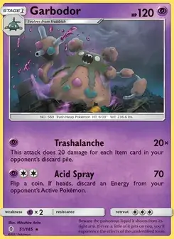 Garbodor 51/145 Guardians Rising Pokémon card