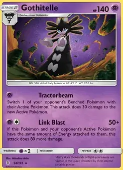 Gothitelle 54/145 Guardians Rising Pokémon card
