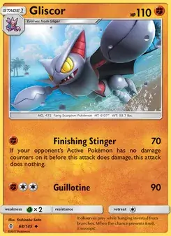 Gliscor 68/145 Guardians Rising Pokémon card