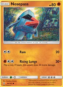 Nosepass 69/145 Guardians Rising Pokémon card