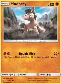 Mudbray 75/145 Guardians Rising Pokémon card