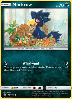 Murkrow 78/145 Guardians Rising Pokémon card