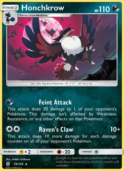 Honchkrow 79/145 Guardians Rising Pokémon card