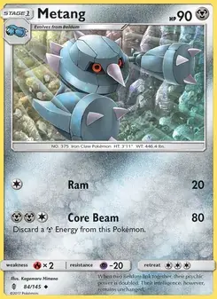 Metang 84/145 Guardians Rising Pokémon card