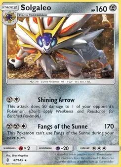 Solgaleo 87/145 Guardians Rising Pokémon card