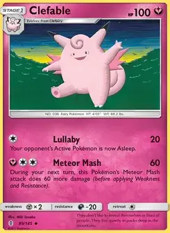 Clefable 89/145 Guardians Rising Pokémon card