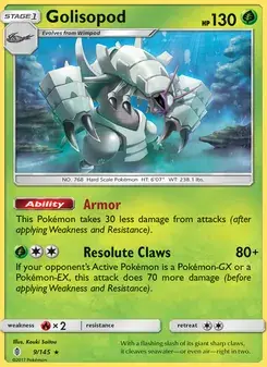 Golisopod 9/145 Guardians Rising Pokémon card