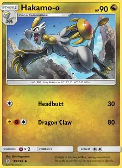 Hakamo-o 99/145 Guardians Rising Pokémon card